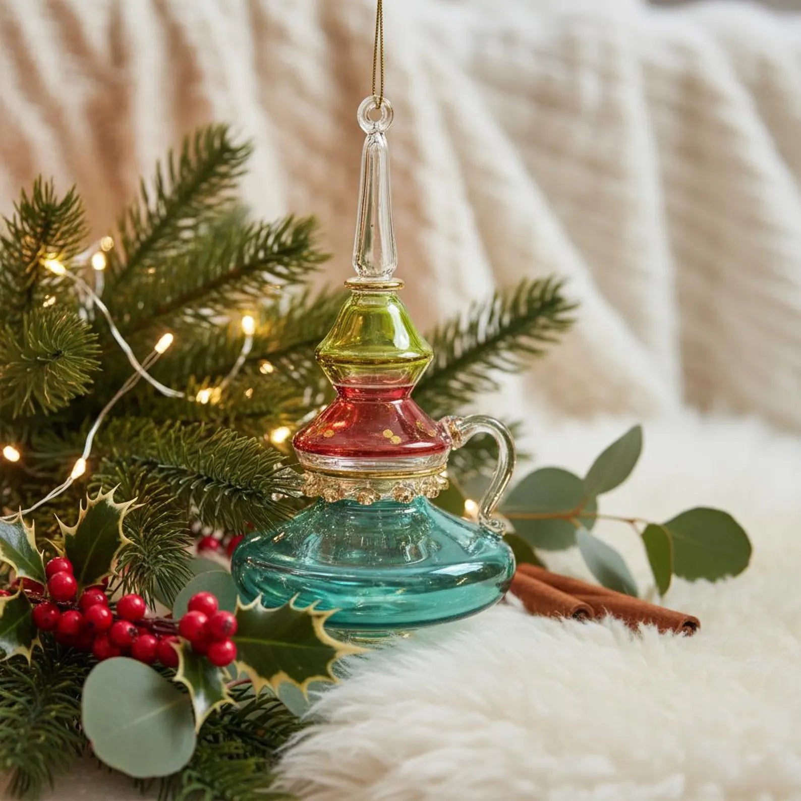 Handmade Blown Glass Christmas Ornament
